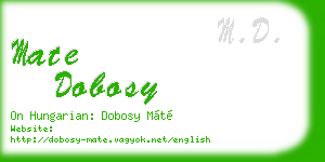 mate dobosy business card